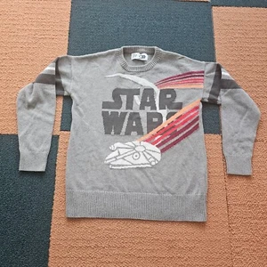 Gap Kids Boys Large Star Wars Millenium Falcon Gray Pullover Knit Sweater X0a - Picture 1 of 9