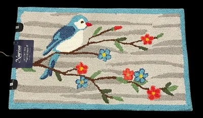 "Alfombra Nourison enganchada a mano para pájaros en rama 18""x30""" Foto 1 de 3