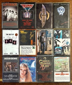 12 Classic Rock Cassettes, Used, Triumph, Deep Purple, Great White, U2, Loverboy - Picture 1 of 1
