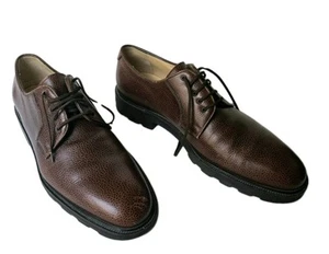 Salvatore Ferragamo Derby Schuhe Herren 10,5 US braun genarbtes Leder - Bild 1 von 9