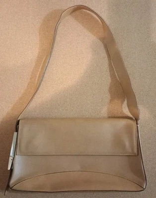 Bolso de mano pequeño de cuero tostado Francesco Biasia bolso de hombro de colección Italia  Foto 1 de 4