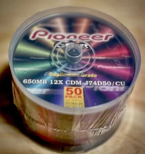 Pioneer CD-R 650MB 12X CDM-J74D50 Recordable 50 Pack Duplication Grade Sealed FS - Picture 1 of 4