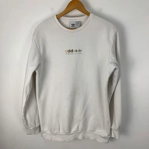 Adidas Sweatshirt Mens Medium White Casual Pullover Jumper *stains - Picture 1 of 12