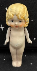 Muñeca bebé vintage de porcelana bisque de Japón pelo rubio 5" años 50 - Imagen 1 de 9