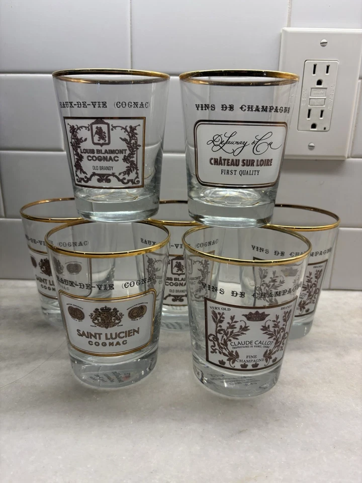 Set Of 7 Williams Sonoma Vins De Champagne Cognac Double Old Fashion Glasses - Image 1 of 4