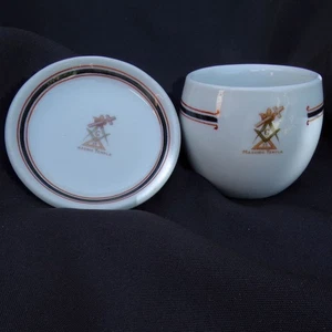 Freimaurer Tempel 23. Grad Tasse und Butterpat Restaurant Geschirr - Bild 1 von 6