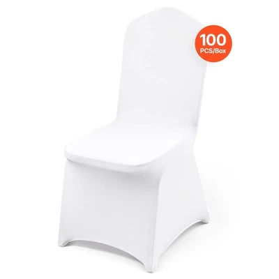 VEVOR 100PCS White Stretch Spandex Folding Chair Covers for Wedding Party Dining - Image 1 of 4