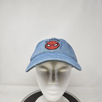 Boné Marvel Spider-Man alça traseira azul denim bordado incrível masculino - Imagem 1 de 4