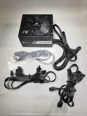 Fuente de alimentación ATX semimodular Corsair CX750M 750W 80 Plus con cables - ¡Funciona! Foto 1 de 4