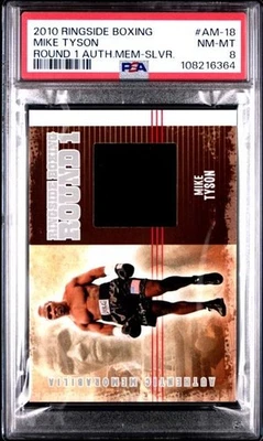 MIKE TYSON 2010 RINGSIDE BOXING AUTHENTIC MEMORABILIA SILVER PATCH #AM-18 PSA 8 - Image 1 of 2