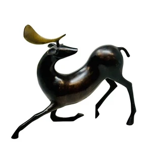 Vintage Bronze Kudu (or Deer) Statue Art Sculpture after Leed Vanderough - Picture 1 of 9