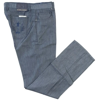 847€ NWT SCISSOR SCRIPTOR Silk Cotton Jeans US:33 EU:49 Riga Blue Denim Pants L - Image 1 of 4