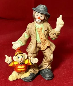 Vintage Emmett Kelly Jr. kniend mit Affe Flambro - Bild 1 von 5