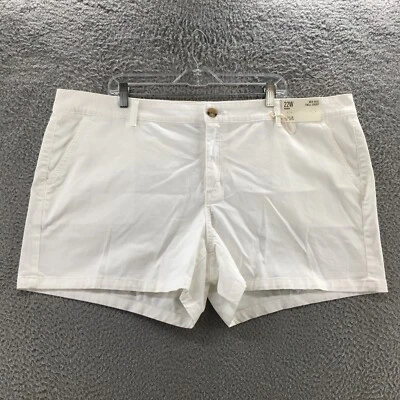 Pantalones Cortos Chinos ANA Sarga Mujer 22W (real 47x4) Blanco Mezcla Algodón Frente Plano NUEVO Foto 1 de 4