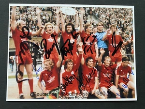 BAYERN MÜNCHEN Deutscher Meister 1980 komplett signiert Foto 10x13,5 Autogramm - Picture 1 of 1