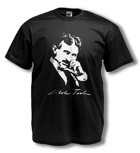 NICOLA TESLA T-SHIRT - genialer Erfinder / futuristischer Ingenieur - farbiges Herren-T-Shirt - Bild 1 von 25