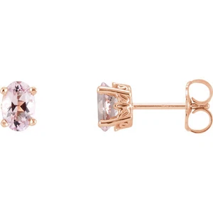 Pendientes de morganita rosa en oro rosa de 14 K - Imagen 1 de 1