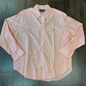 Ralph Lauren Naranja Rayas Manga Larga Botón Abajo Talla 2Xb - Imagen 1 de 3