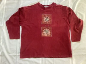 Vintage Blue Fish Women's Clothing shirt, maroon, 3/4 sleeves, Frenchtown, NJ - Picture 1 of 4