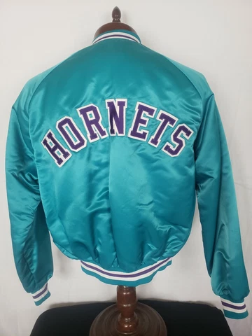 🚨🔥Vintage Chalk Line Charlotte Hornets M Starter Style Spellout Jacket EUC! Cover