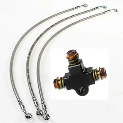 Sistema de frenos ATV para motocicleta adaptador de 3 vías tubo de freno hidráulico conector de camiseta Foto 1 de 4