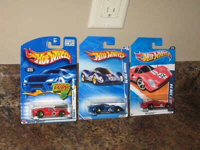 Hot Wheels Nice Lot of 3 1967 Ferrari 330 P4 Variation Red Blue '67 2002 2010 - Image 1 of 3