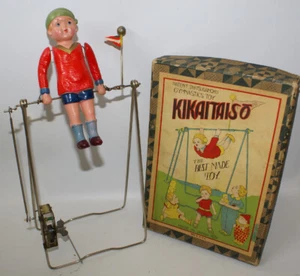 Vintage Pre-War Japan KIKAITAISO Wind-up Celluloid Acrobat Boy Gymnist Toy - Picture 1 of 3