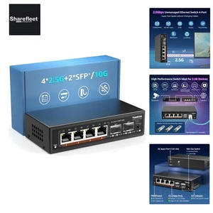 6 Port 2.5G Umanaged Ethernet Switch, 4 x 2.5G Base-T Ports, 2 x 10G SFP, 100... - Afbeelding 1 van 9
