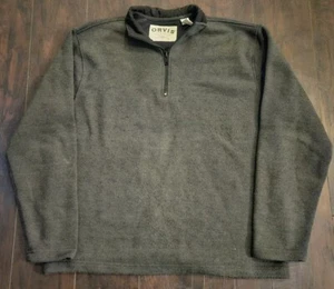 Orvis Sweater Mens Size Large Gray Pullover Mock Neck 1/4 Zip - Picture 1 of 7