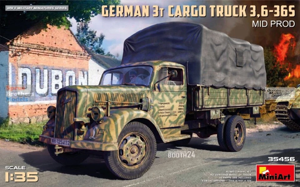 GERMAN 3t CARGO TRUCK 3 6-36S MID PRODUCTION KIT 1 35 Miniart Kit Mezzi Militar