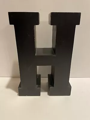 Alphabet Free Standing Monogram Letter H Black Bookend Melannco - Image 1 of 4