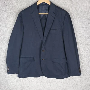 POLO RALPH LAUREN COTTON'S MEN'S BLAZER NAVY 54 L LARGE DARK BLUE JACKET CASUAL - Picture 1 of 11