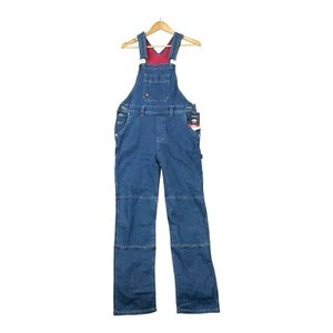Dickies Women Denim Overall Jumpsuit Double Front Bib Size S Straight Cargo NWT - Picture 1 of 18