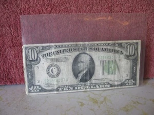 1934 C TEN DOLLAR GREEN SEAL FEDERAL RESERVE NOTE - Picture 1 of 2