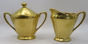 Azúcar Pickard China 598 Gold Daisy Creamer con tapa años 30 hecho en EE. UU. - Imagen 1 de 11