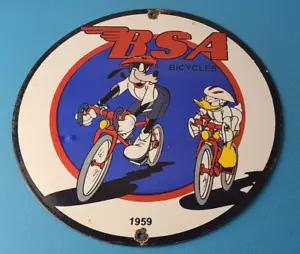Vintage BSA Motorcycle Sign - Motor Bike Gas Pump Service Porcelain Sign - Picture 1 of 15