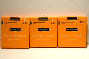 No Nonsense Sheer to Waist Sheer Toe Pantyhose Size C (Plus)Tan 3 pairs - Picture 1 of 2