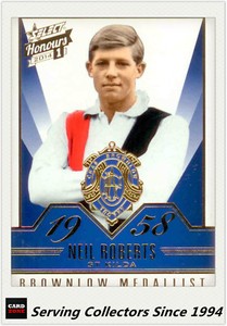 2014 Select AFL Honours Brownlow Gallery Card BG17 Neil Roberts (St Kilda)