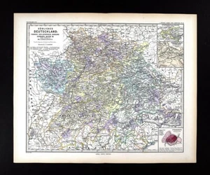 1880 Spruner Map 13th Century South Germany Bavaria Burgandy Swabia Strassburg - Picture 1 of 7