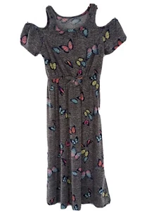 SO Girls Size 10 Dress Cold Shoulder Butterflies 065 - Picture 1 of 6