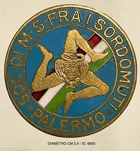 PALERMO SICILIA SOCIETÀ DI MUTUO SOCCORSO FRA I SORDOMUTI DISTINTIVO JOHNSON - Picture 1 of 6