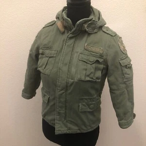 ALPHA INDUSTRIES Kinder Fliegerbekleidung Jacke grün Kapuze isoliert Mantel ko113 - Bild 1 von 8