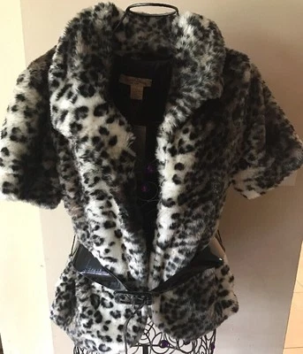 Chaqueta Paris Azul Leopardo Manga Corta Con Cinturón Talla L Correr Calce Pequeño M Nueva Con Etiqueta Foto 1 de 4