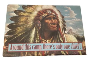 Chief Strong Wind Native American Indian VTG Magnet 1977 Alfredo Rodriguez - Picture 1 of 4