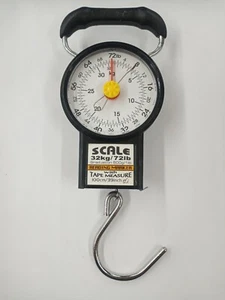 Vintage SCALE & TAPE Measure 72 lb. / 39 in. Luggage Fishing Scale - Picture 1 of 6