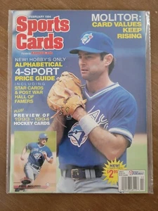 SPORTS CARDS MAGAZINE FEBRUARY 1994 PAUL MOLITOR COVER BLUE JAYS HOF - Picture 1 of 2