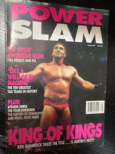 WWE Power Slam Magazine # 49 Ken Shamrock WWF Wrestling Magazine + Poster - Foto 1 di 3