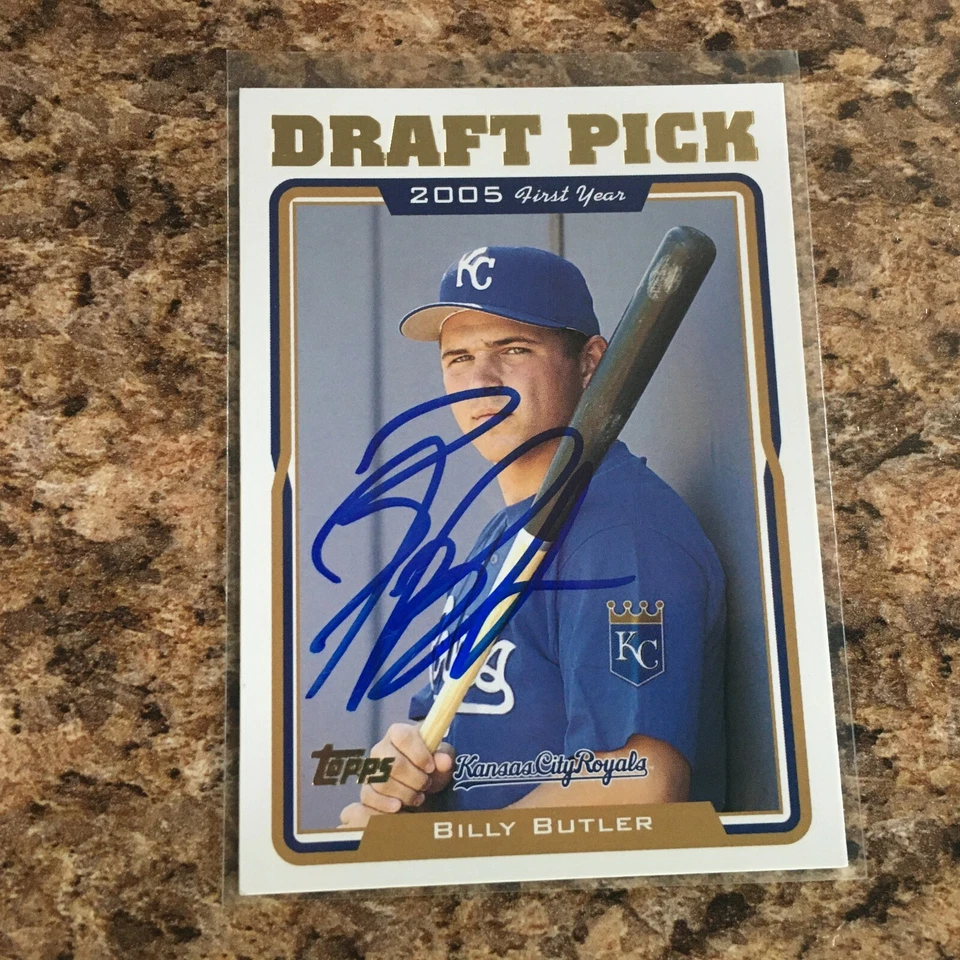 Billy Butler Signed 2005 Topps Rc Auto Kansas City Royals Yankees A's - Image 1 of 1