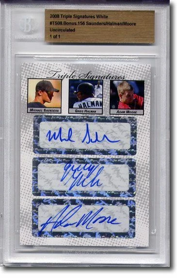 Michael SAUNDERS * Greg Halman * Adam Moore Autograph Rookie Auto BGS 1/1 - Image 1 of 1