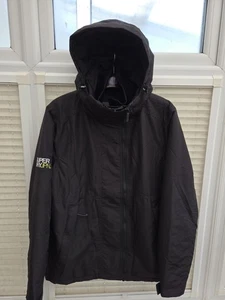 Men's XXL 2XL Superdry Black Windyachter Hooded Jacket Coat. New Without Tags.  - Picture 1 of 11